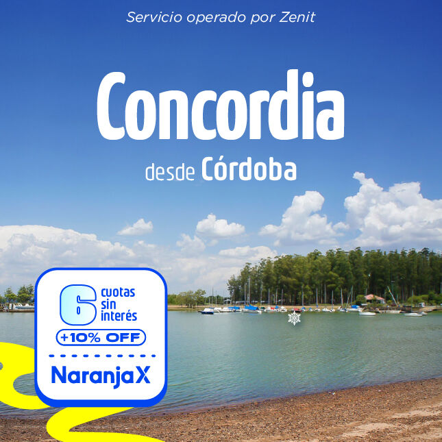 pasajes  a Concordia desde Córdoba